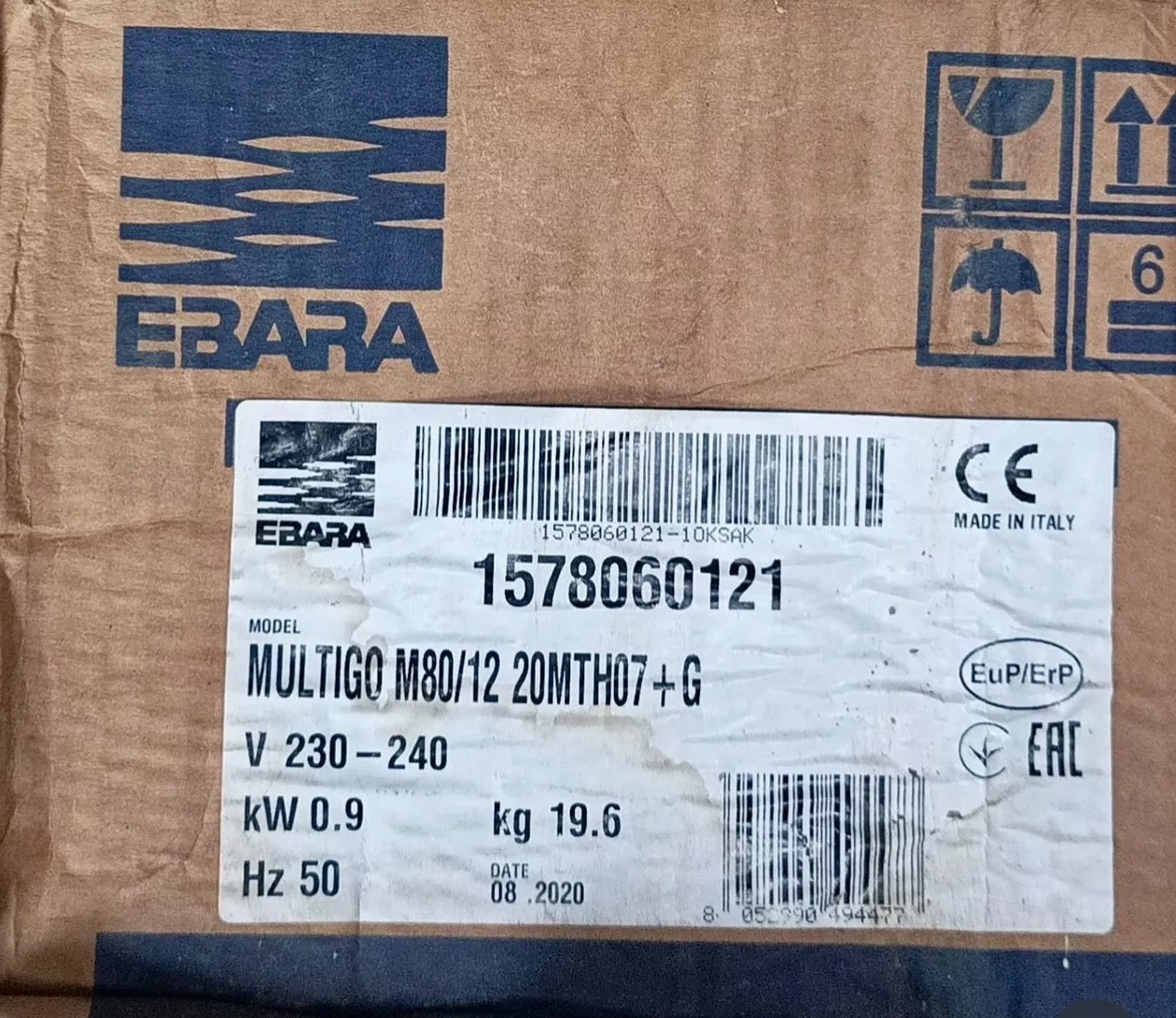 Насос поверхневий EBARA MULTIGO M80/12 IN-LINE (30.1.1578060921) купити в Україні