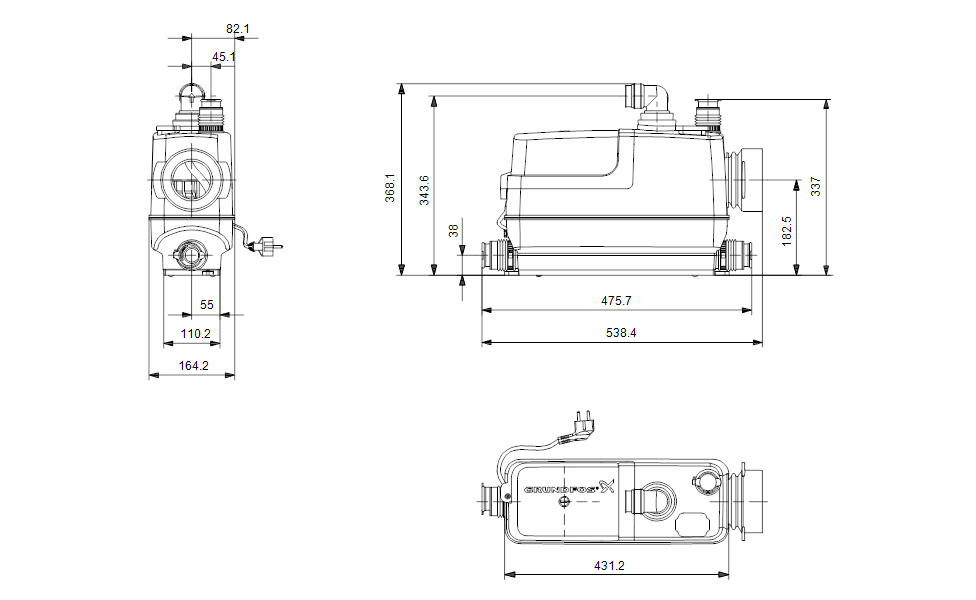 Каналізаційна установка GRUNDFOS Sololift2 CWC-3 (97775316) купити в Україні