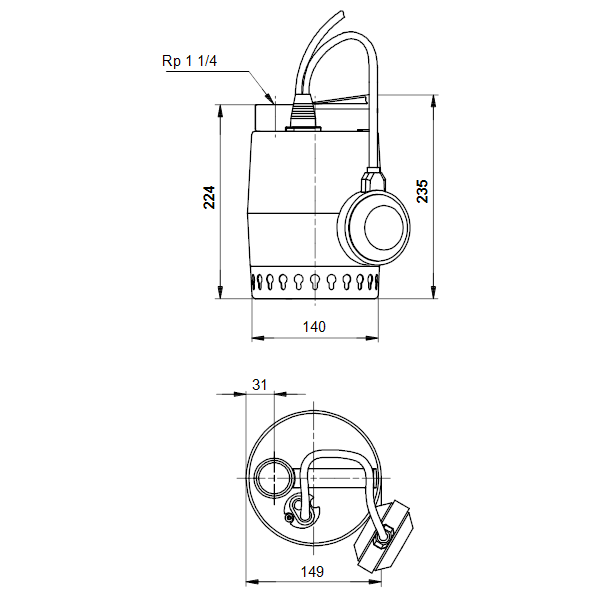Насос для грязной воды GRUNDFOS Unilift KP350-A-1, кабель (013N1600) купить в Украине