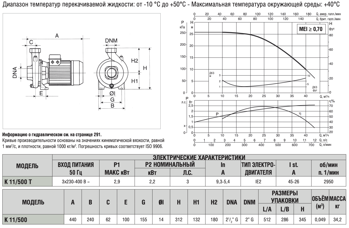 Центробежный насос с одним рабочим колесом DAB K 11/500 T купить в Украине